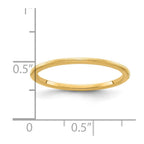 14K Yellow Gold 1.2mm Half Round Satin Stackable Band