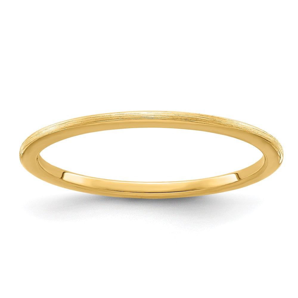 14K Yellow Gold 1.2mm Half Round Satin Stackable Band