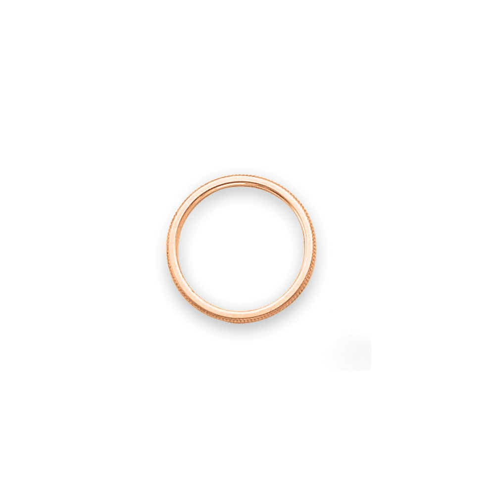 14k Rose Gold 1.5mm Milgrain Stackable Band