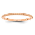 14k Rose Gold 1.5mm Milgrain Stackable Band
