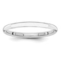 14k White Gold Polished 2mm Stackable Band
