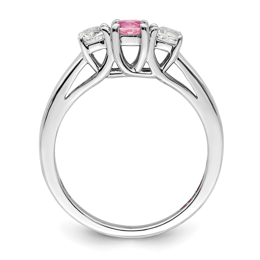 Survivor Collection 10K White Gold Clear Pink Topaz Pamela Ring