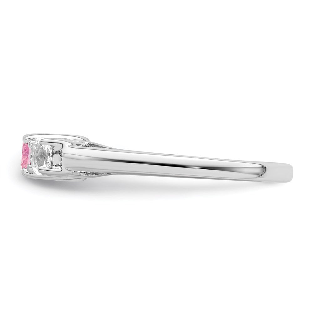 Survivor Collection 10K White Gold Clear Pink Topaz Pamela Ring