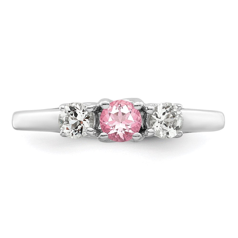 Survivor Collection 10K White Gold Clear Pink Topaz Pamela Ring