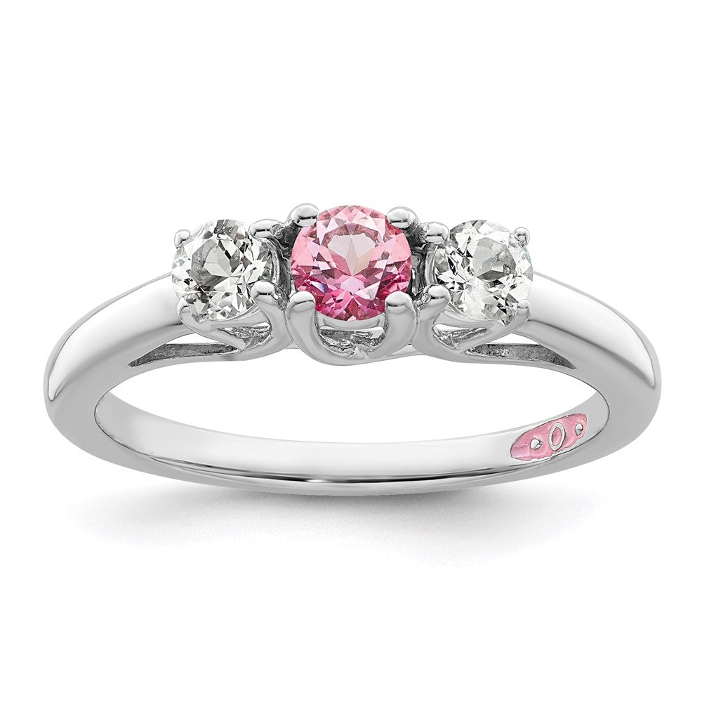 Survivor Collection 10K White Gold Clear Pink Topaz Pamela Ring