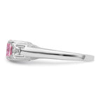 Survivor Collection Sterling Silver Rhodium-plated Clear Pink Topaz Pamela Ring