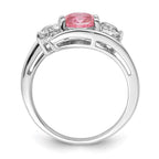 Survivor Collection Sterling Silver Rhodium-plated White and Pink Topaz Sue Ring
