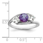Survivor Collection Sterling Silver Rhodium-plated White and Purple Topaz Sue Ring