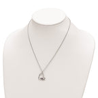 Survivor Collection 10K White Gold Rhodium-plated Clear Purple Topaz Heart of Strength Necklace