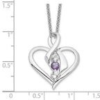 Survivor Collection 10K White Gold Rhodium-plated Clear Purple Topaz Heather Necklace