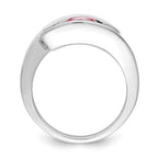 Survivor Collection Sterling Silver Rhodium-plated White and Pink Topaz Journey Ring