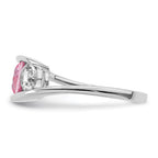 Survivor Collection Sterling Silver Rhodium-plated White and Pink Topaz Journey Ring