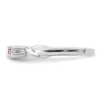 Survivor Collection 10K White Gold Rhodium-plated White and Pink Topaz Joanna Ring