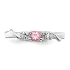 Survivor Collection Sterling Silver Rhodium-plated White and Pink Topaz Joanna Ring