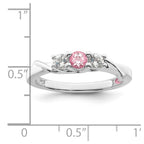 Survivor Collection Sterling Silver Rhodium-plated White and Pink Topaz Joanna Ring