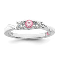 Survivor Collection 10K White Gold Rhodium-plated White and Pink Topaz Joanna Ring