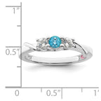 Survivor Collection Sterling Silver Rhodium-plated White and Blue Topaz Joanna Ring