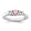 Survivor Collection 10K White Gold Rhodium-plated White and Pink Swarovski Topaz Joanna Ring