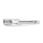 Survivor Collection Sterling Silver Rhodium-plated White and Purple Topaz Joanna Ring
