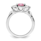 Survivor Collection 10K White Gold Rhodium-plated White and Pink Swarovski Topaz Joanna Ring