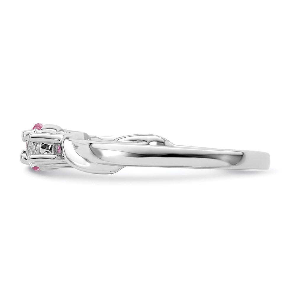 Survivor Collection 10K White Gold Rhodium-plated White and Pink Swarovski Topaz Joanna Ring