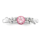 Survivor Collection 10K White Gold Rhodium-plated White and Pink Swarovski Topaz Joanna Ring