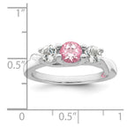 Survivor Collection Sterling Silver Rhodium-plated White and Pink Topaz Joanna Ring