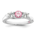 Survivor Collection 10K White Gold Rhodium-plated White and Pink Swarovski Topaz Joanna Ring