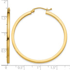 14k 2x40mm Square Tube Hoop Earrings