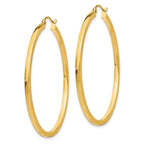 14k 2x45mm Square Tube Hoop Earrings