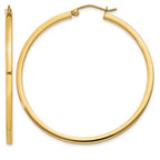 14k 2x45mm Square Tube Hoop Earrings