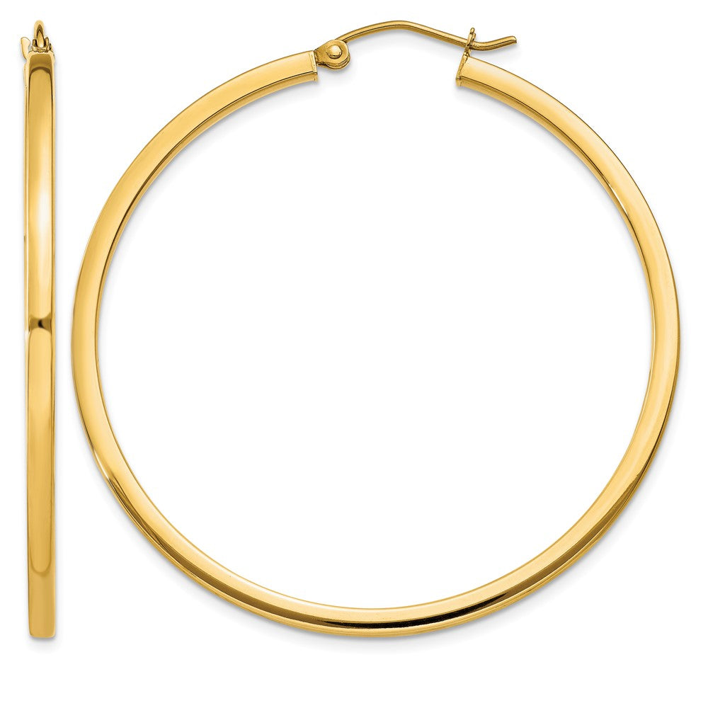 14k 2x45mm Square Tube Hoop Earrings