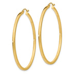 14k 2x50mm Square Tube Hoop Earrings