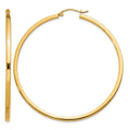 14k 2x55mm Square Tube Hoop Earrings