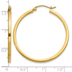 14k 2x35mm Square Tube Hoop Earrings