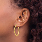 14k 2x30mm Square Tube Hoop Earrings
