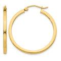 14k 2x30mm Square Tube Hoop Earrings