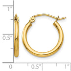 14k 2x18mm Polished Tube Hoop Earrings