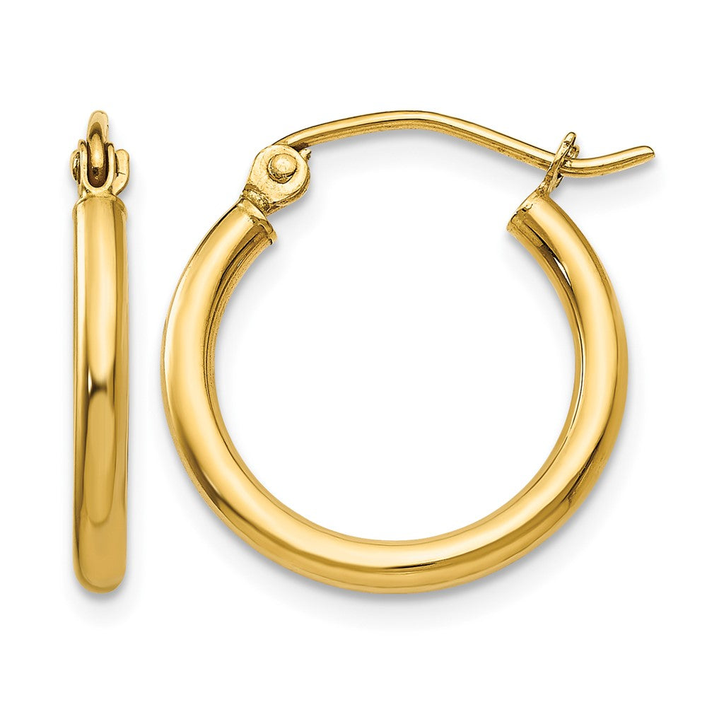 14k 2x18mm Polished Tube Hoop Earrings