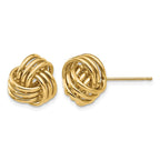 14k 12mm Polished Triple Love Knot Post Earrings