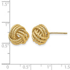 14k 12mm Polished and Twisted Love Knot Post Earrings