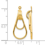 14k Polished Double Teardrop Doorknocker Earring Jackets