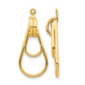 14k Polished Double Teardrop Doorknocker Earring Jackets