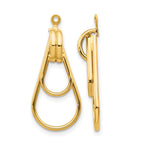 14k Polished Double Teardrop Doorknocker Earring Jackets