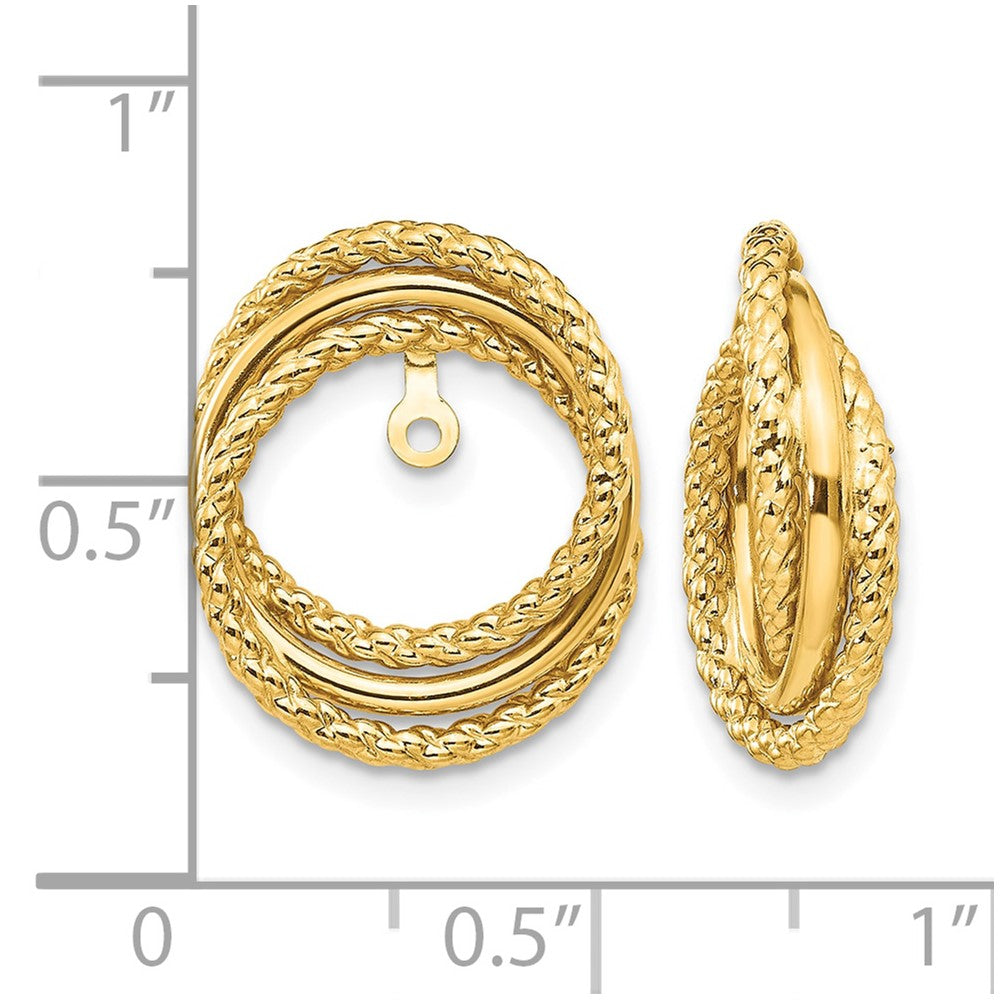 14k Polished and Twisted Fancy Earring Jackets