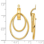 14k Polished Double Oval Doorknocker Earring Jackets