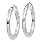 14K White Gold 4x35mm Polished Lightweight Tube Hoop Earrings