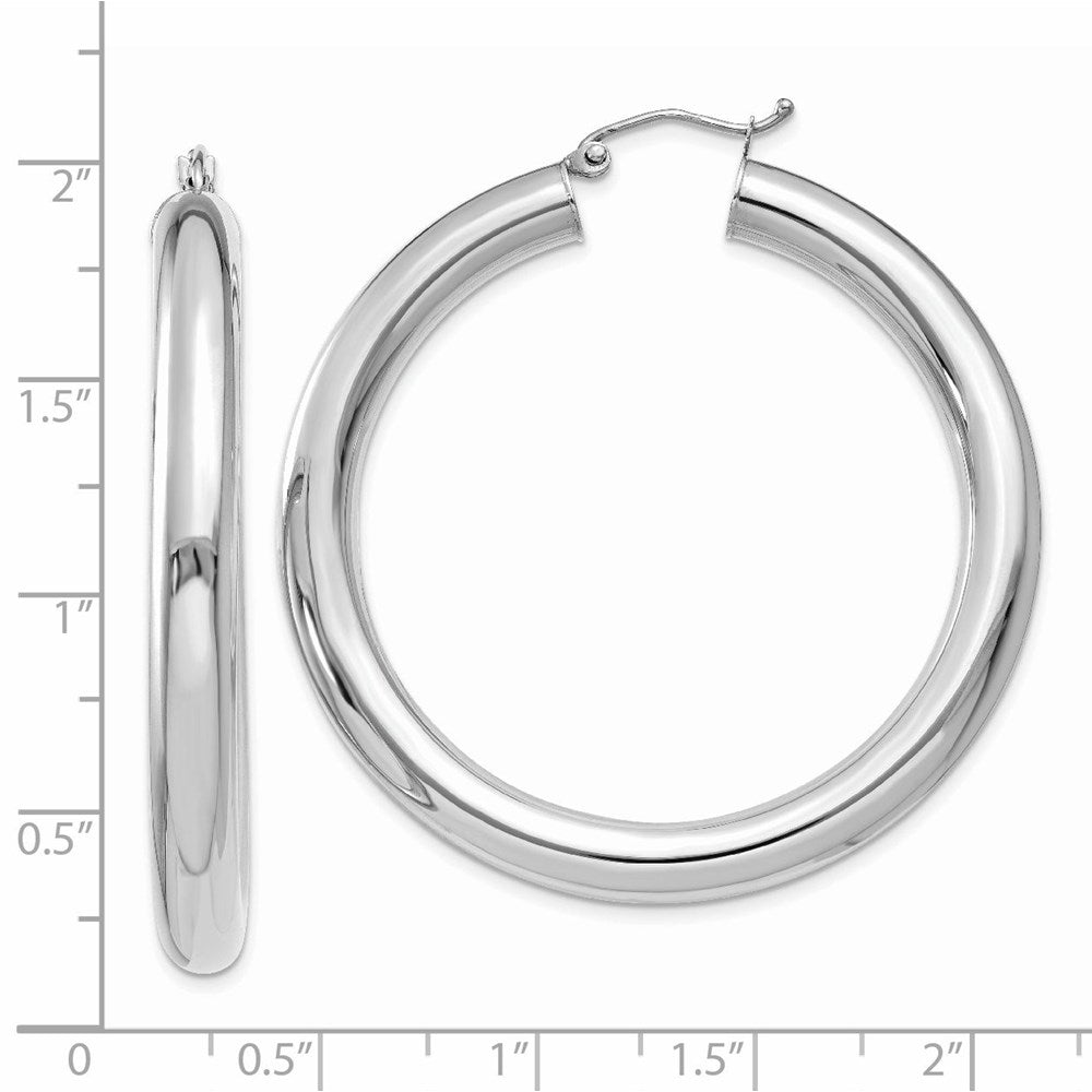14k White Gold 5x45mm Polished Lightweight Hoop Earrings