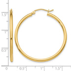 14k 2x35mm Polished Lightweight Tube Hoop Earrings
