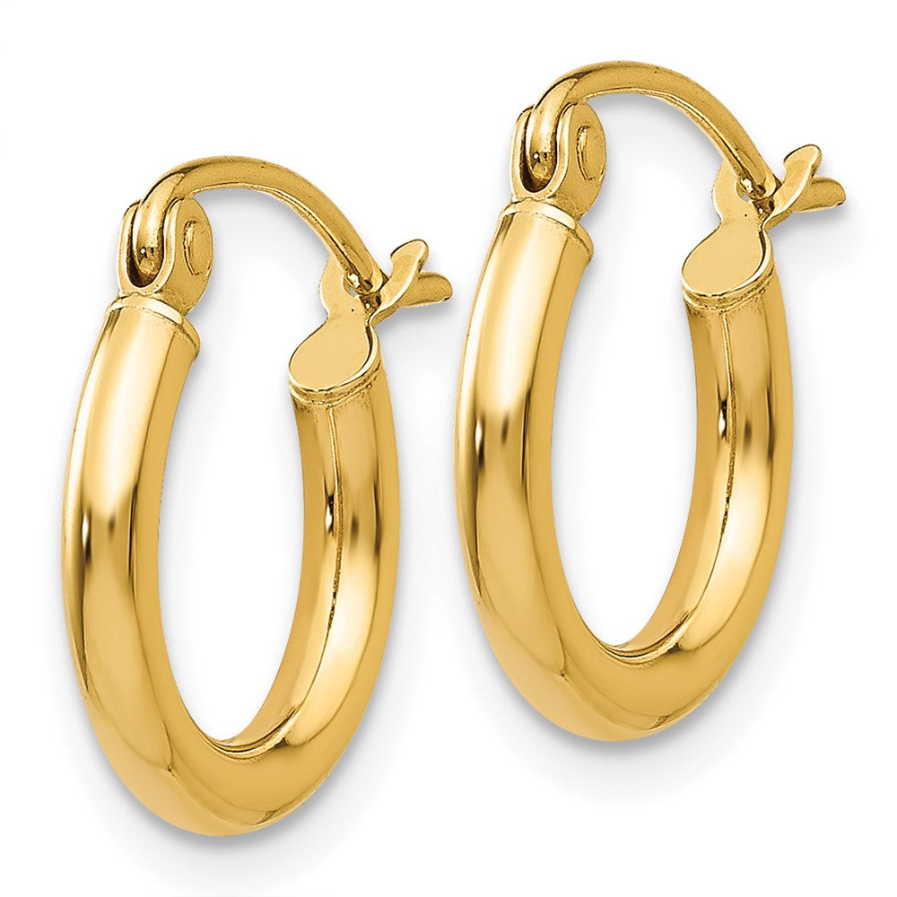 14k 2x12mm Polished Lightweight Tube Hoop Earrings